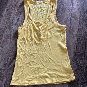 Aerie real soft yellow button down tank ribbed